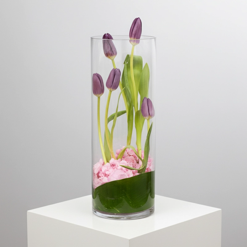 5 Tulips In Vase